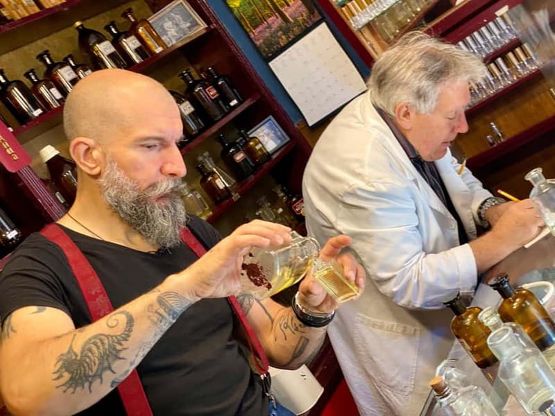 Belgrade: Perfume Atelier and Custom Perfume Experience - Testing scents in a small, old-fashioned shop
