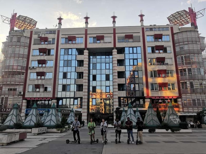 E Scooter Communist tour New Belgrade - Reading The Brutalist Buildings