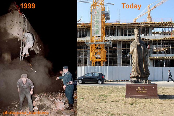 NATO Bombing of Belgrade Private Tour - RTS and the memorial called Zašto?